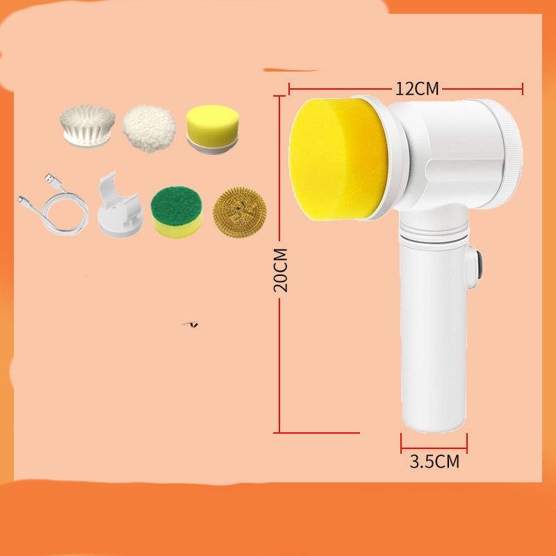 Kitchen Supplies Multifunctional Brush Electric Scrubber Rechargeable with interchangeable brush heads for dishwashing and stove cleaning