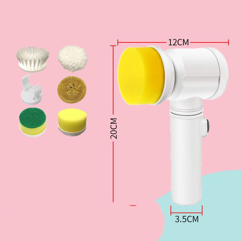 Kitchen Supplies Multifunctional Brush Electric Scrubber Rechargeable with interchangeable brush heads for dishwashing and stove cleaning