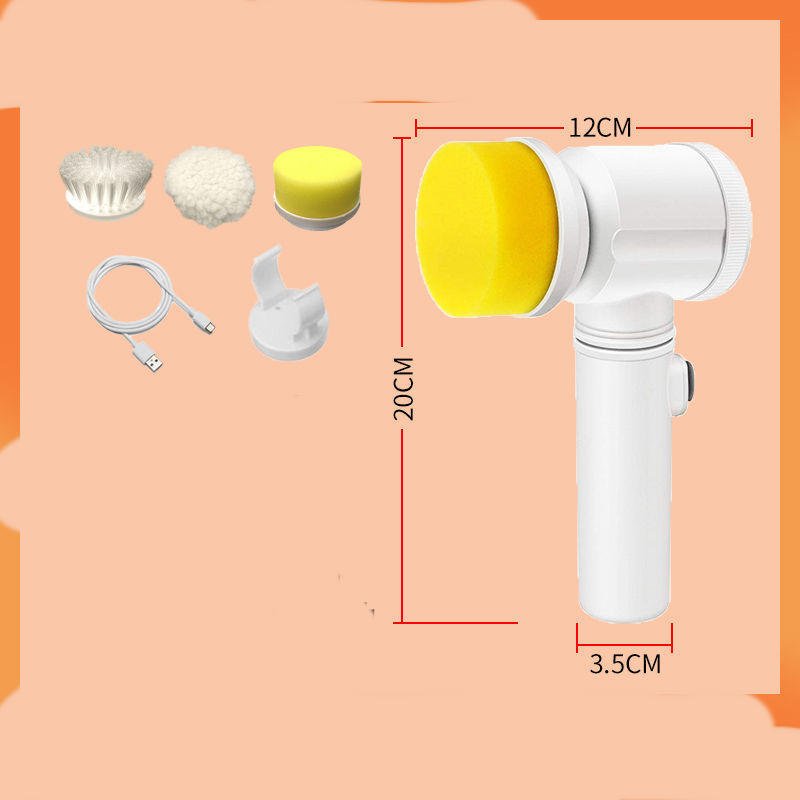 Kitchen Supplies Multifunctional Brush Electric Scrubber Rechargeable with interchangeable brush heads for dishwashing and stove cleaning