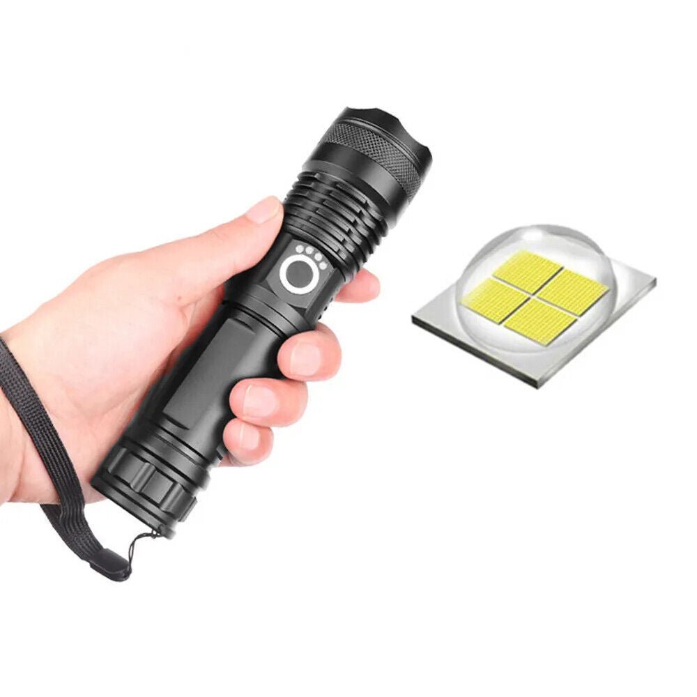 High Power 100,000 Lumen Ultra Bright Aluminum Flashlight LED Rechargeable UK