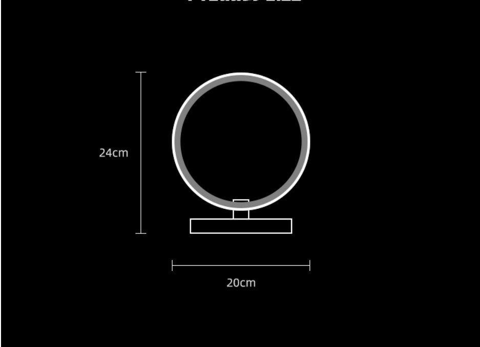 Atmosphere Desk Lamp Bedroom RGB Gaming Colorful Creative with circular LED design, placed beside a gaming monitor and RGB keyboard. Ideal for ambient lighting.