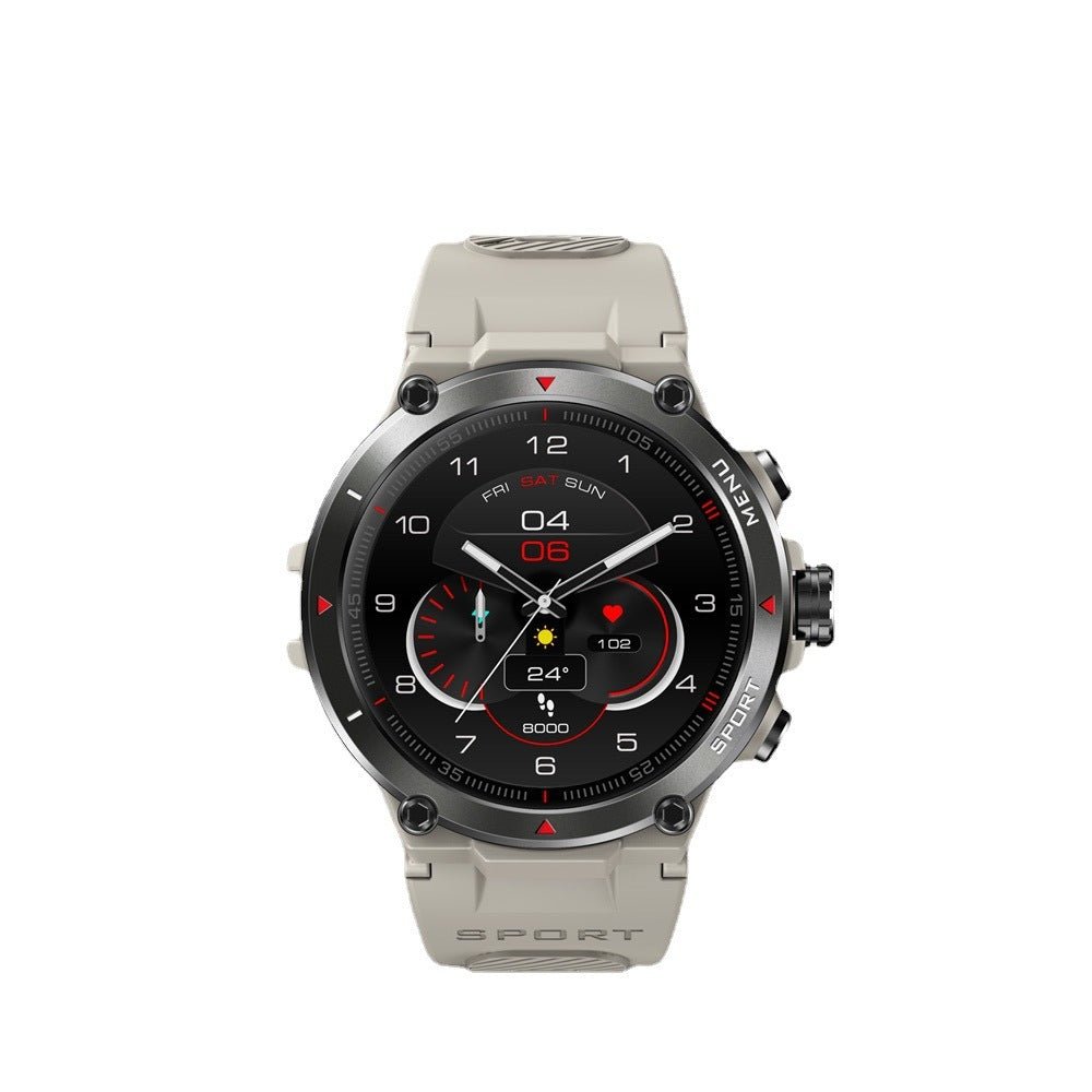 Zeblaze Stratos 2 1.3 Sports Tracking Smartwatch in teal, black, and gray color options displayed on podiums. Features include step counting and health monitoring.