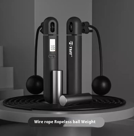 Electronic Counting Weight Burning Weight Loss Cordless Jumping Rope in pastel green, pink, and black with digital display for tracking workouts.