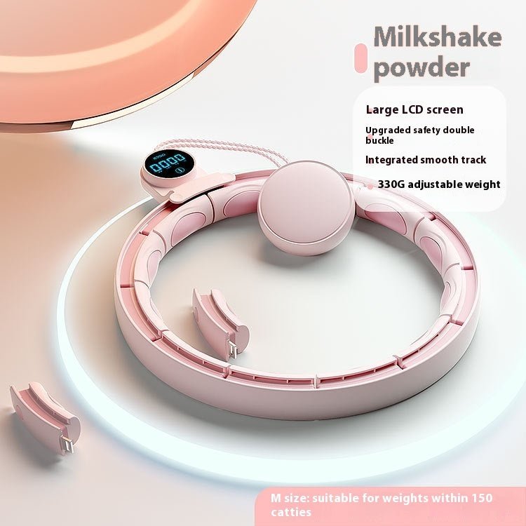 Removable Fitness Intelligent Digital Weight-bearing Fitness Equipment in white, worn around waist with digital display and rotating weights for body shaping.