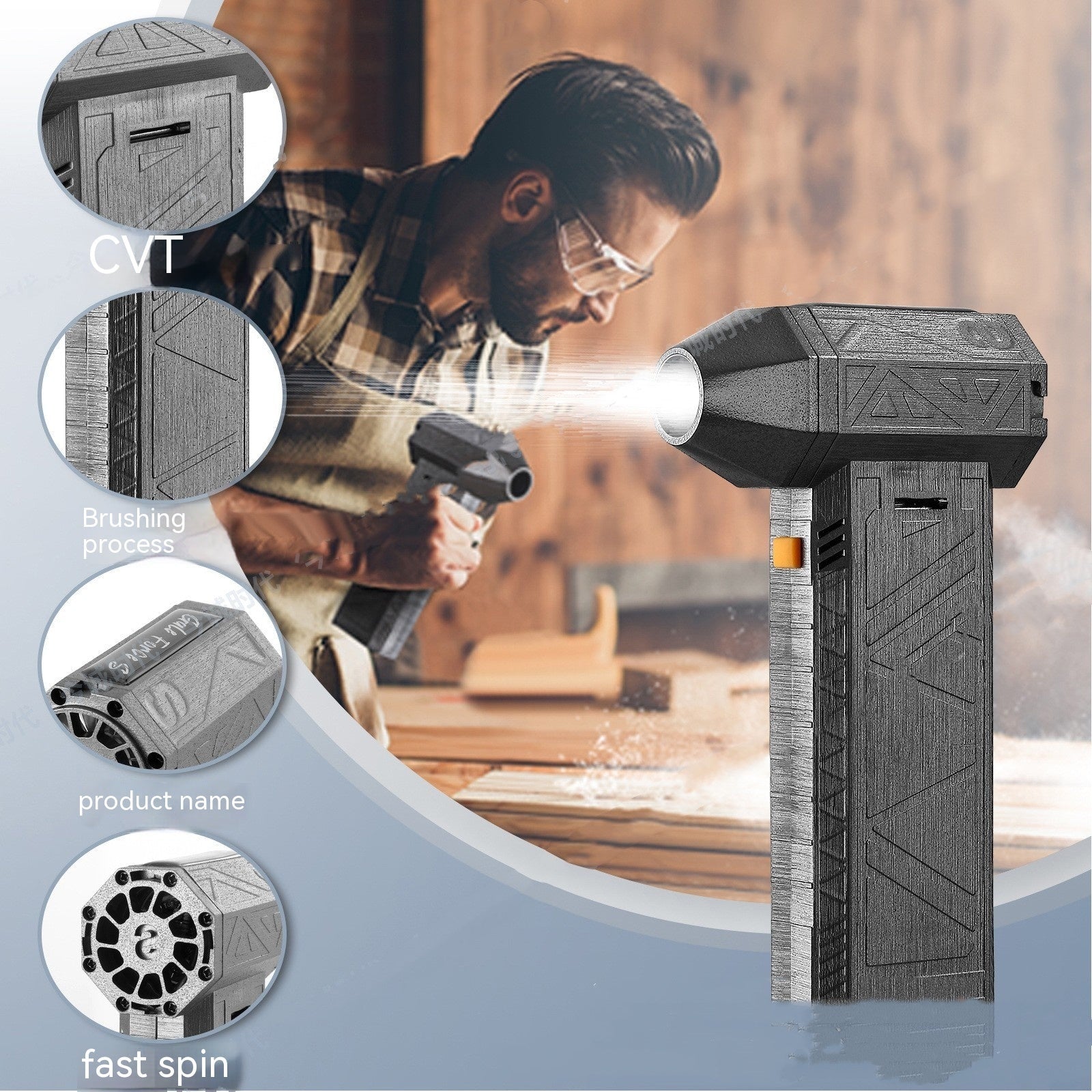 Portable Turbo Fan Silent handheld cordless high power jet air blower for dust removal and cleaning with compact design and brushless motor