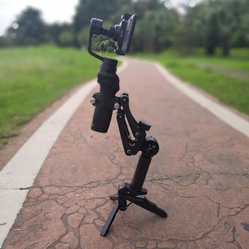 Phone Stabilizer - 4th Axis Gimbal with spring-loaded arm for DJI Osmo, compatible with all phone models and three-axis gyroscope stabilizers. Ideal for smooth handheld video recording.