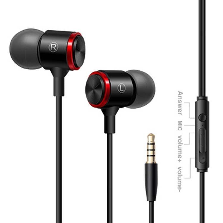 In-ear wired metal earphones for mobile phones with 3.5mm jack and inline microphone control