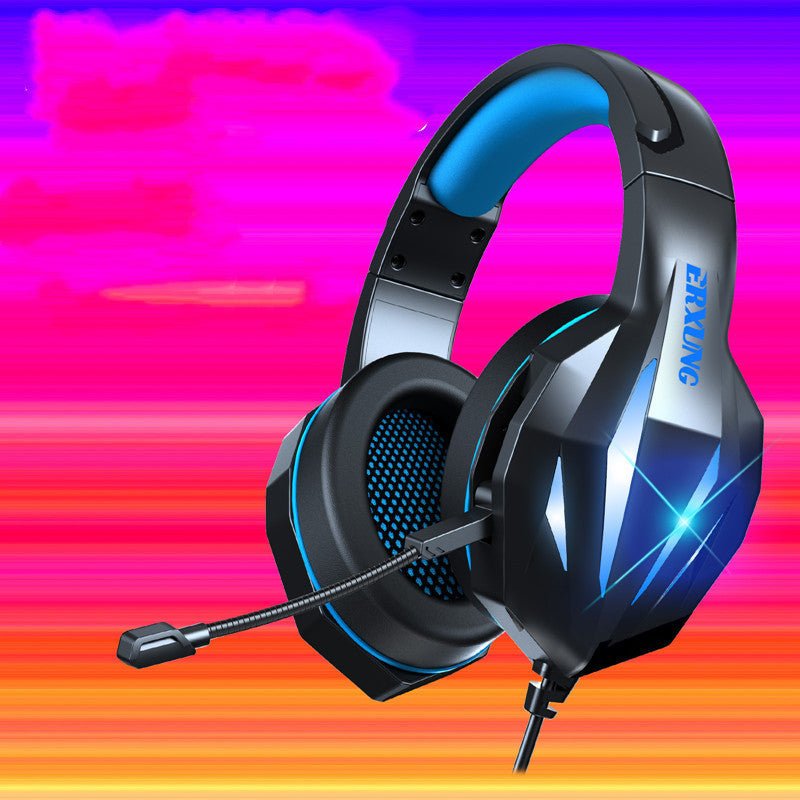 Headset Gaming Headset With Luminous Wired Gaming Headset featuring red LED lighting, over-ear design, and adjustable boom mic for immersive gameplay.