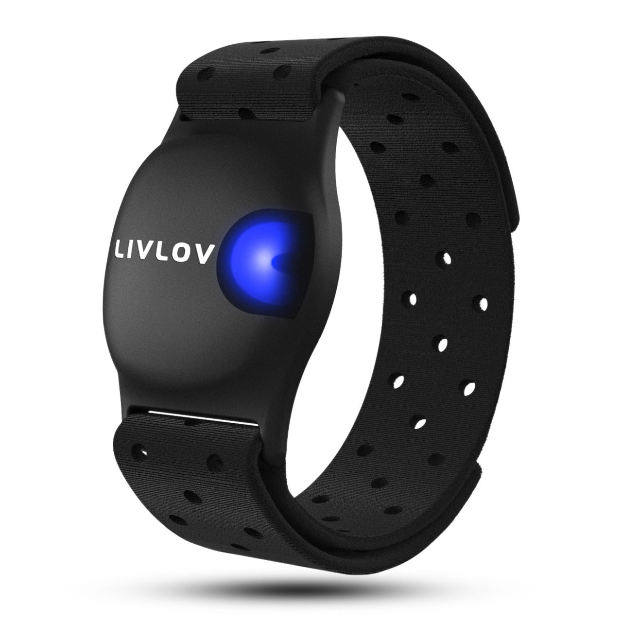 Black waterproof heart rate monitor wristband for marathon running and outdoor fitness exercises
