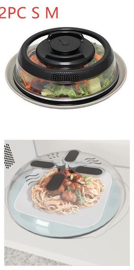 Kitchen Fresh-Keeping Cover Vacuum Food Sealer with BPA-free lid shown sealing fresh vegetables. Ideal for food storage and freezer-safe use.