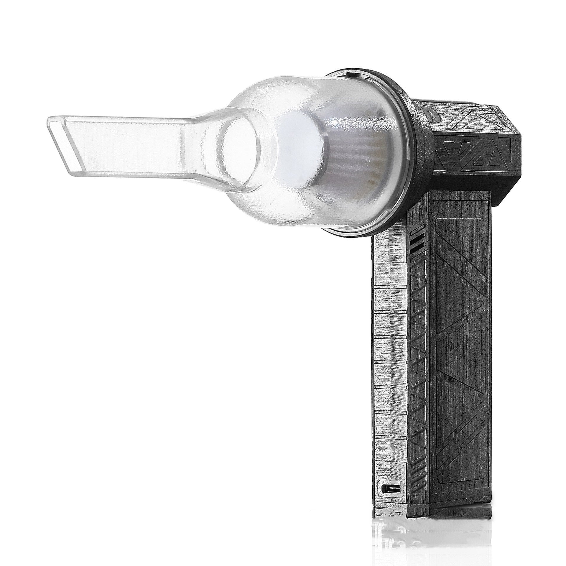 Turbo Fan Silent High Power Jet Fan Air Blower used by a man in a woodworking shop, showcasing compact cordless design and strong airflow.