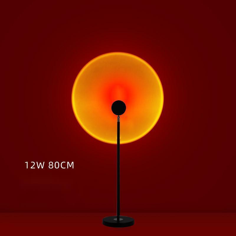 Live Broadcast Background Atmosphere Lights Sunset Sunset Lights projecting vibrant LED aurora patterns in orange, red, and blue hues on a wall.