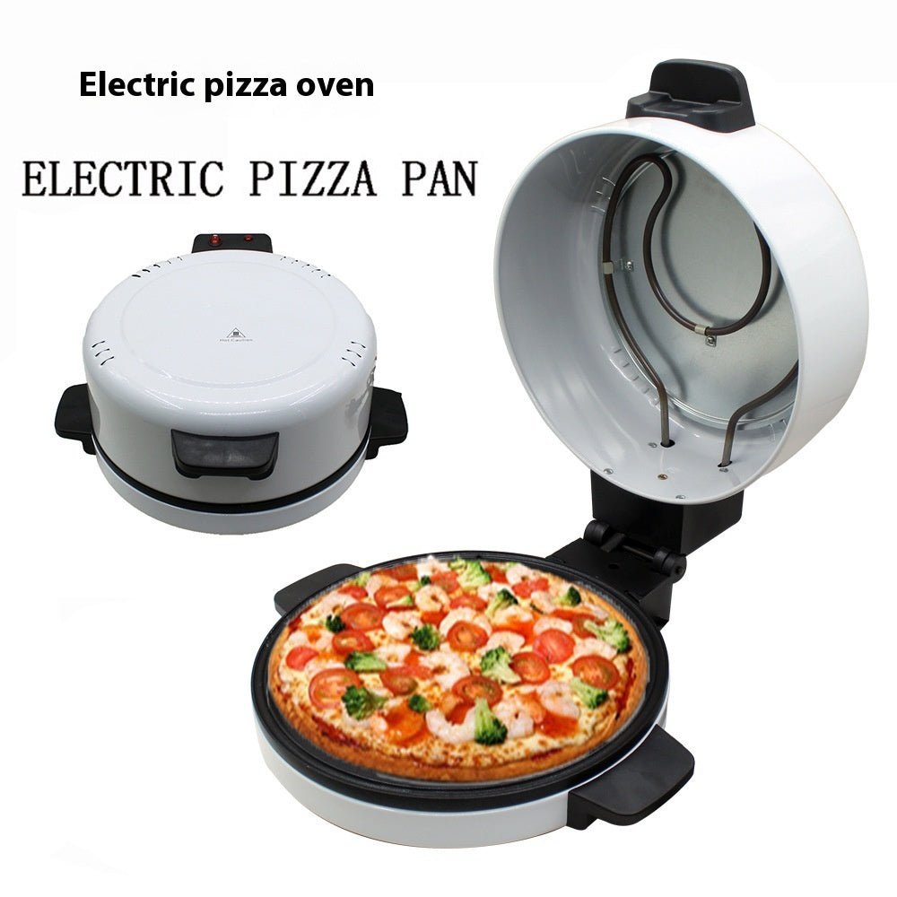 White 30cm electric household pizza steak cutter toaster with 2000W power and pizza inside