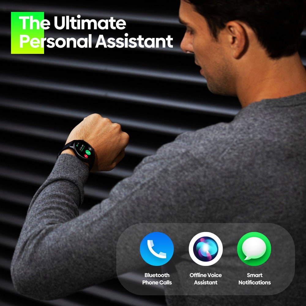Bluetooth Fitness Mode Heart Rate Monitoring Smartwatch in pink, blue, and black with round touch screens and colorful fitness displays.