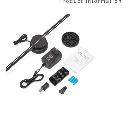 Led Luminous Sign Light Holographic Projector Diy Fan Screen Video with 244 LED lights and 16GB SD card for 3D photo and video display.