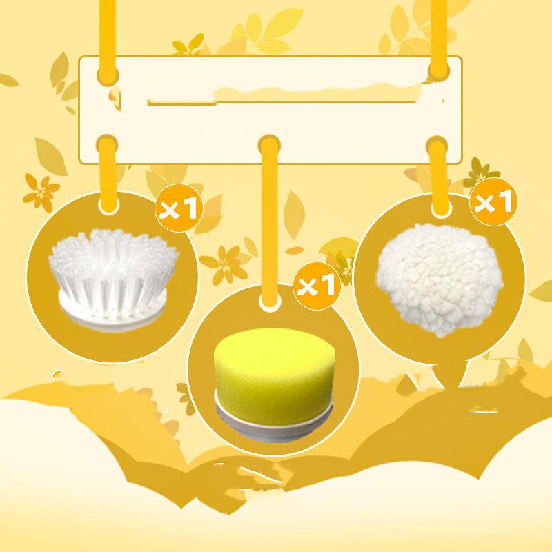 Kitchen Supplies Multifunctional Brush Electric Scrubber Rechargeable with interchangeable brush heads for dishwashing and stove cleaning