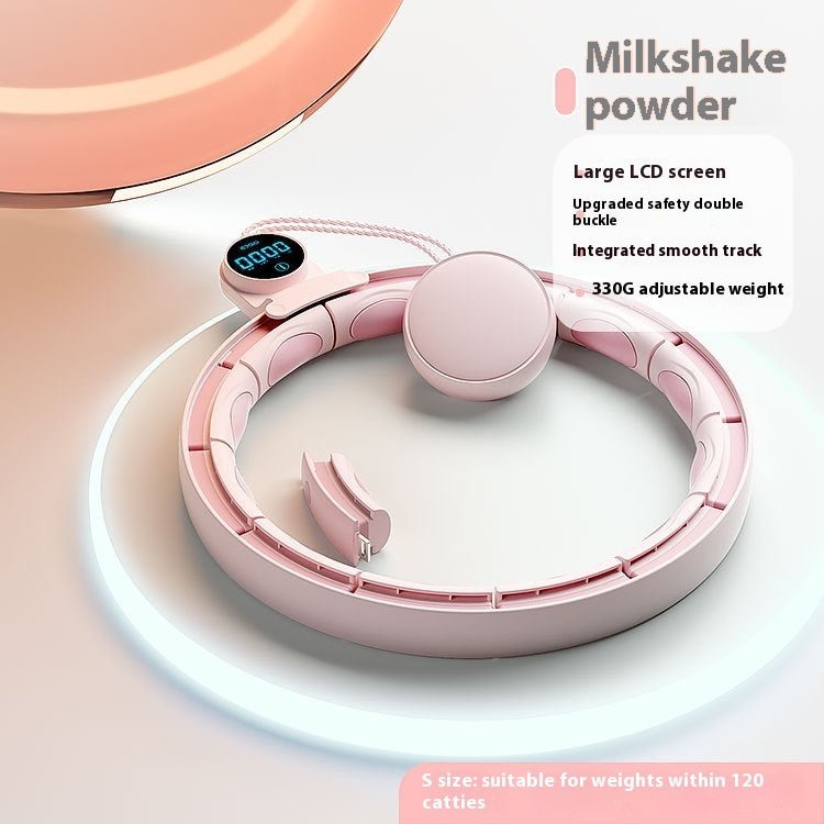 Removable Fitness Intelligent Digital Weight-bearing Fitness Equipment in white, worn around waist with digital display and rotating weights for body shaping.
