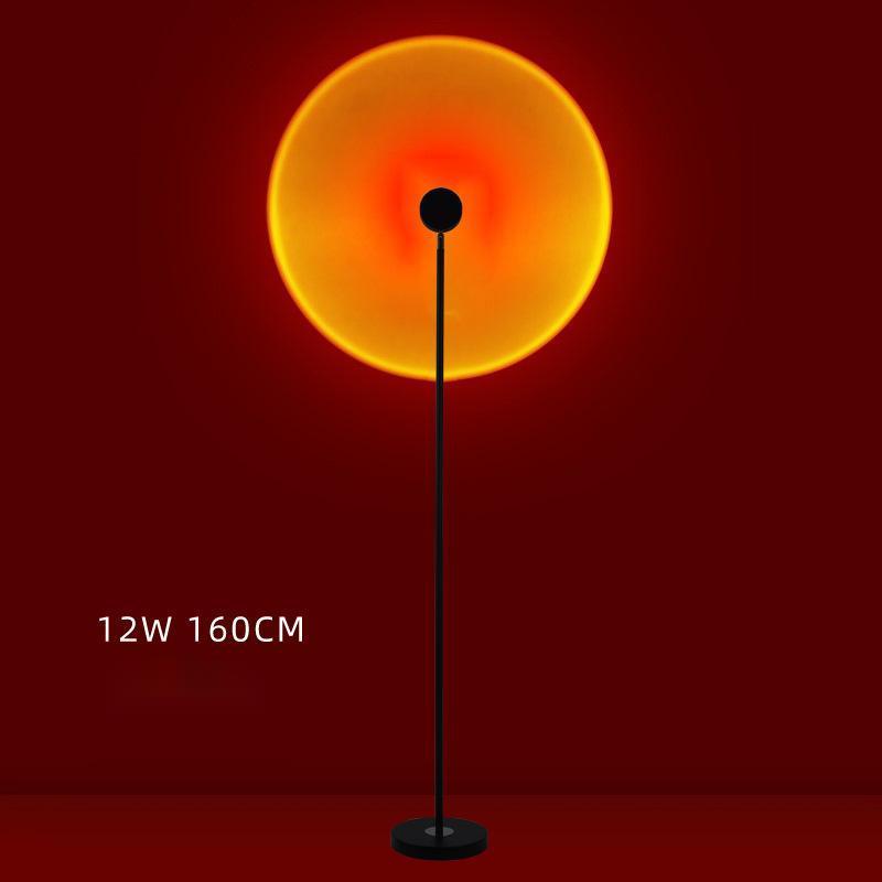 Live Broadcast Background Atmosphere Lights Sunset Sunset Lights projecting vibrant LED aurora patterns in orange, red, and blue hues on a wall.