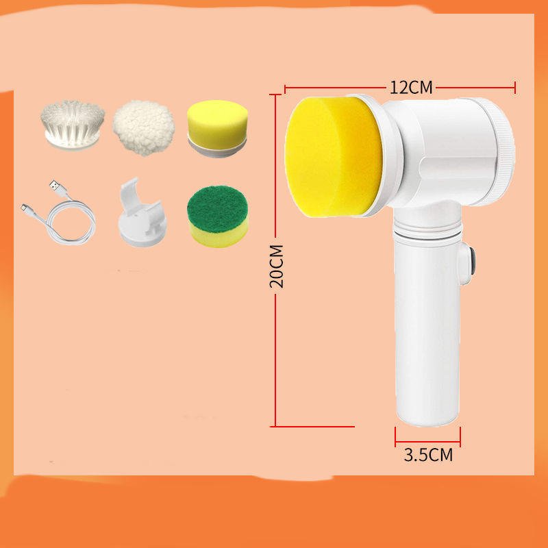 Kitchen Supplies Multifunctional Brush Electric Scrubber Rechargeable with interchangeable brush heads for dishwashing and stove cleaning