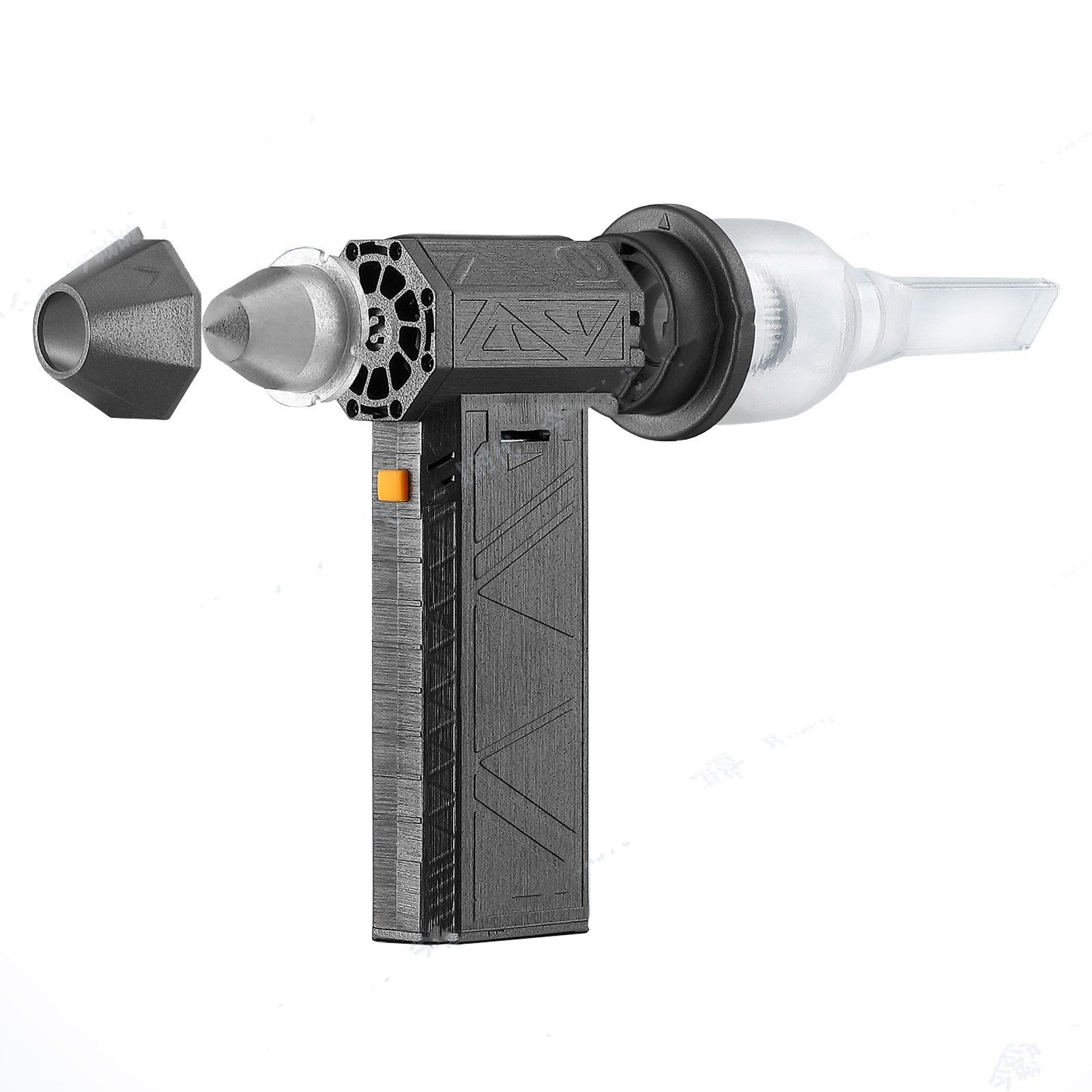 Turbo Fan Silent High Power Jet Fan Air Blower used by a man in a woodworking shop, showcasing compact cordless design and strong airflow.