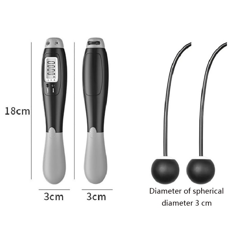 Woman using Cordless Jump Ropes Smart Electronic Digital wireless Skip Rope for indoor fitness. Ideal for calorie tracking and body building workouts.