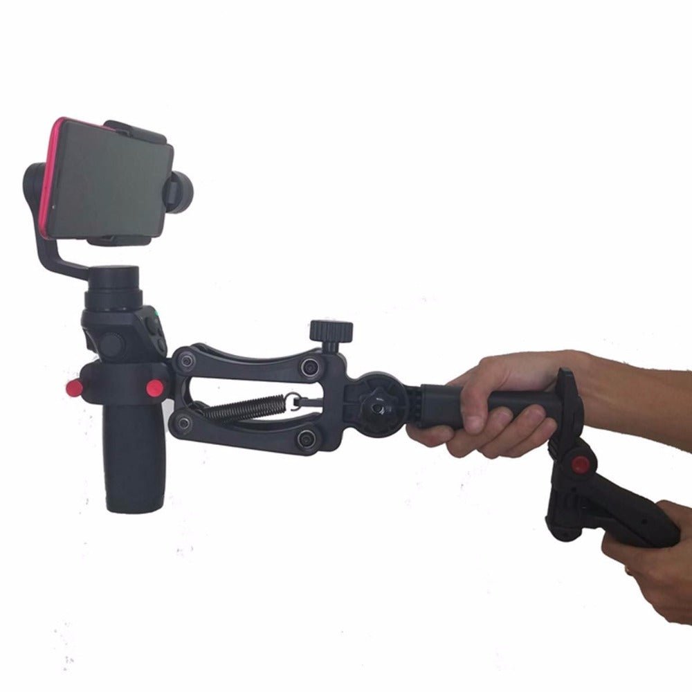 Professional 4th axis gimbal phone stabilizer with spring-damped design for smooth video and handheld use