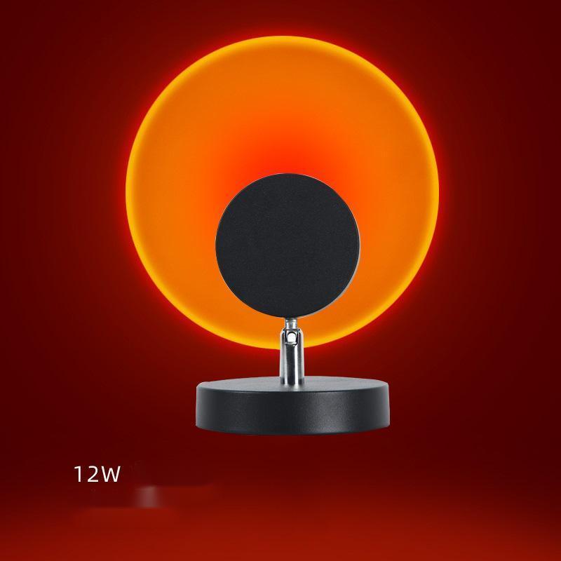 Live Broadcast Background Atmosphere Lights Sunset Sunset Lights projecting vibrant LED aurora patterns in orange, red, and blue hues on a wall.