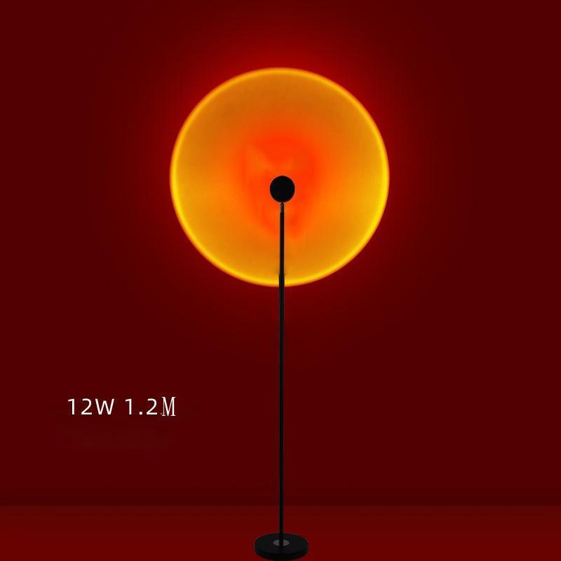 Live Broadcast Background Atmosphere Lights Sunset Sunset Lights projecting vibrant LED aurora patterns in orange, red, and blue hues on a wall.