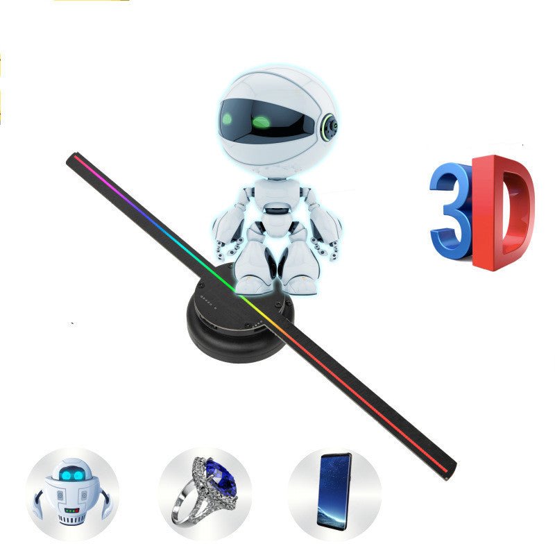 Led Luminous Sign Light Holographic Projector Diy Fan Screen Video with 244 LED lights and 16GB SD card for 3D photo and video display.