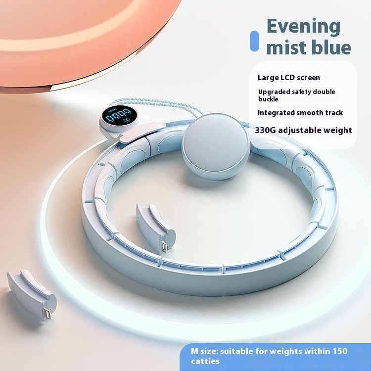 Removable Fitness Intelligent Digital Weight-bearing Fitness Equipment in white, worn around waist with digital display and rotating weights for body shaping.