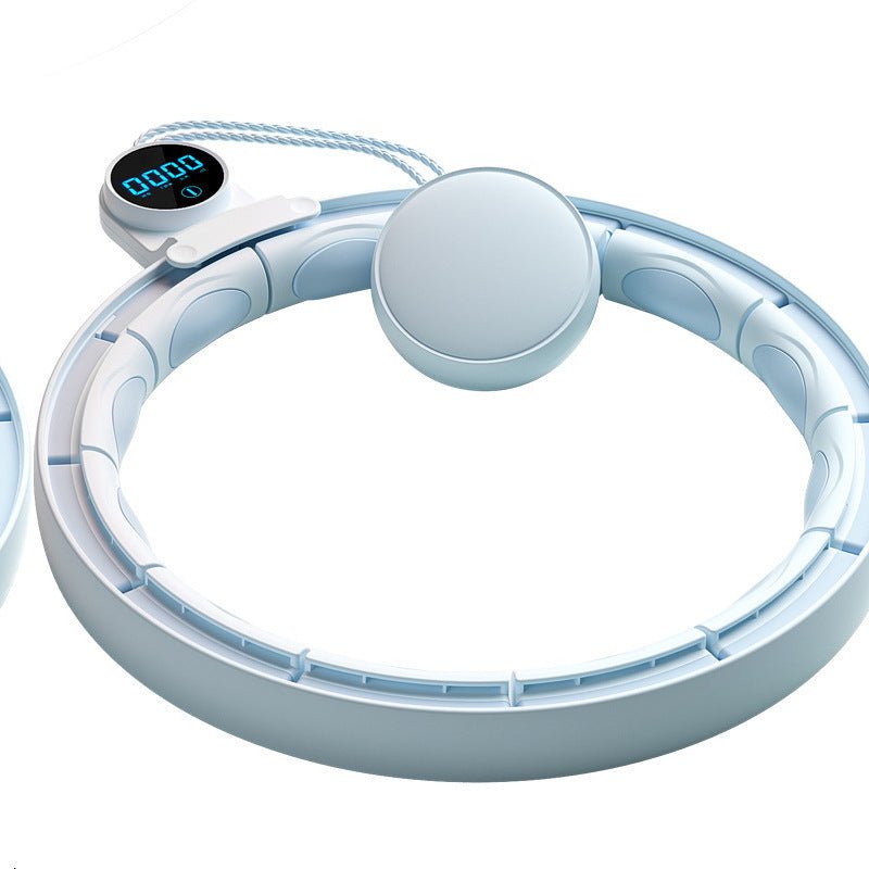 Removable Fitness Intelligent Digital Weight-bearing Fitness Equipment in white, worn around waist with digital display and rotating weights for body shaping.